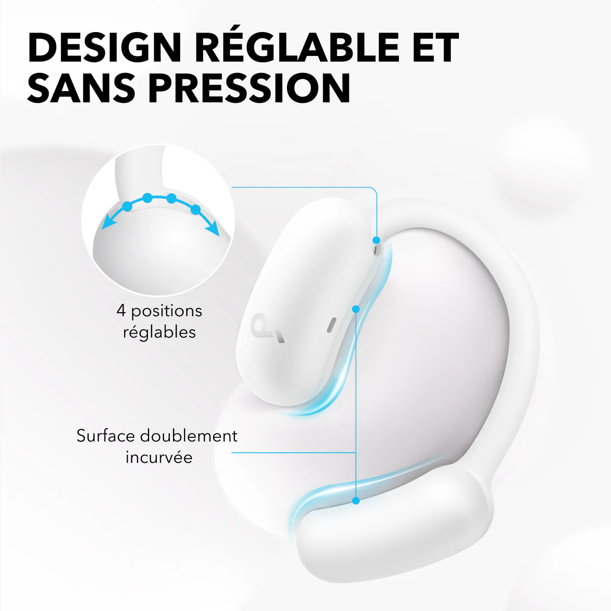 AeroFit 2 | Écouteurs sans fil réglables à oreille ouverte