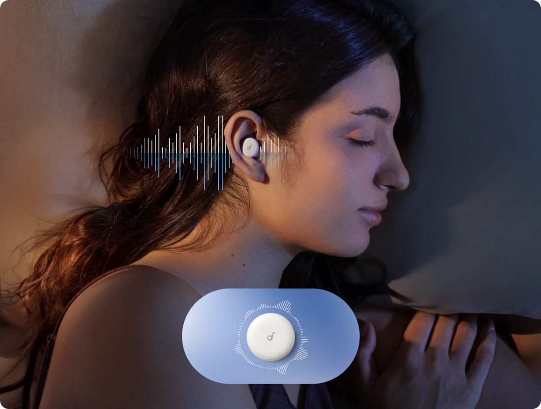 La Femme porte soundcore Sleep A30 casque dormir pour mieux dormir
