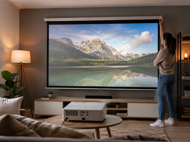 alt : Écran vidéoprojecteur
