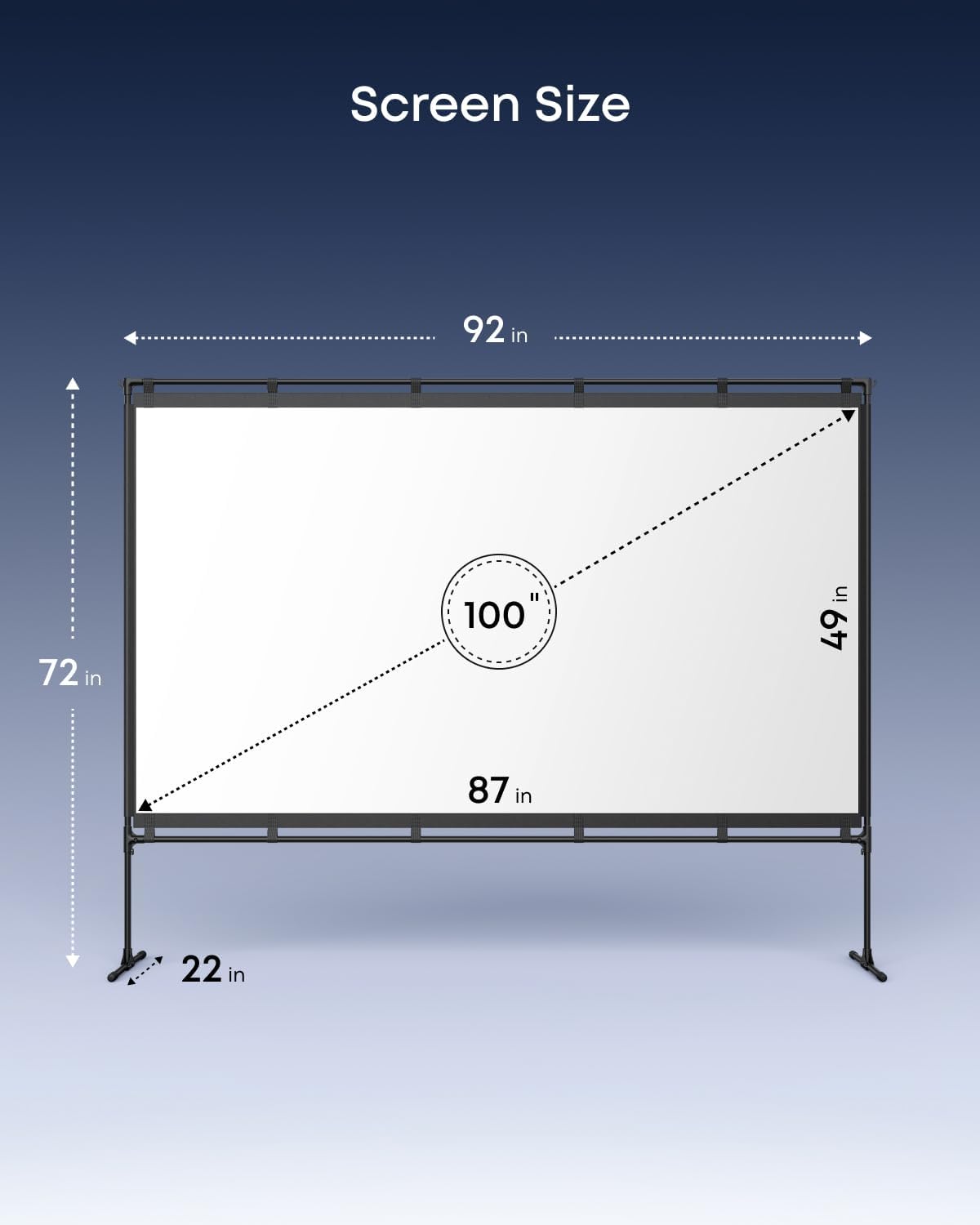 NEBULA Écran de Projection extérieur 100 Pouces avec Support