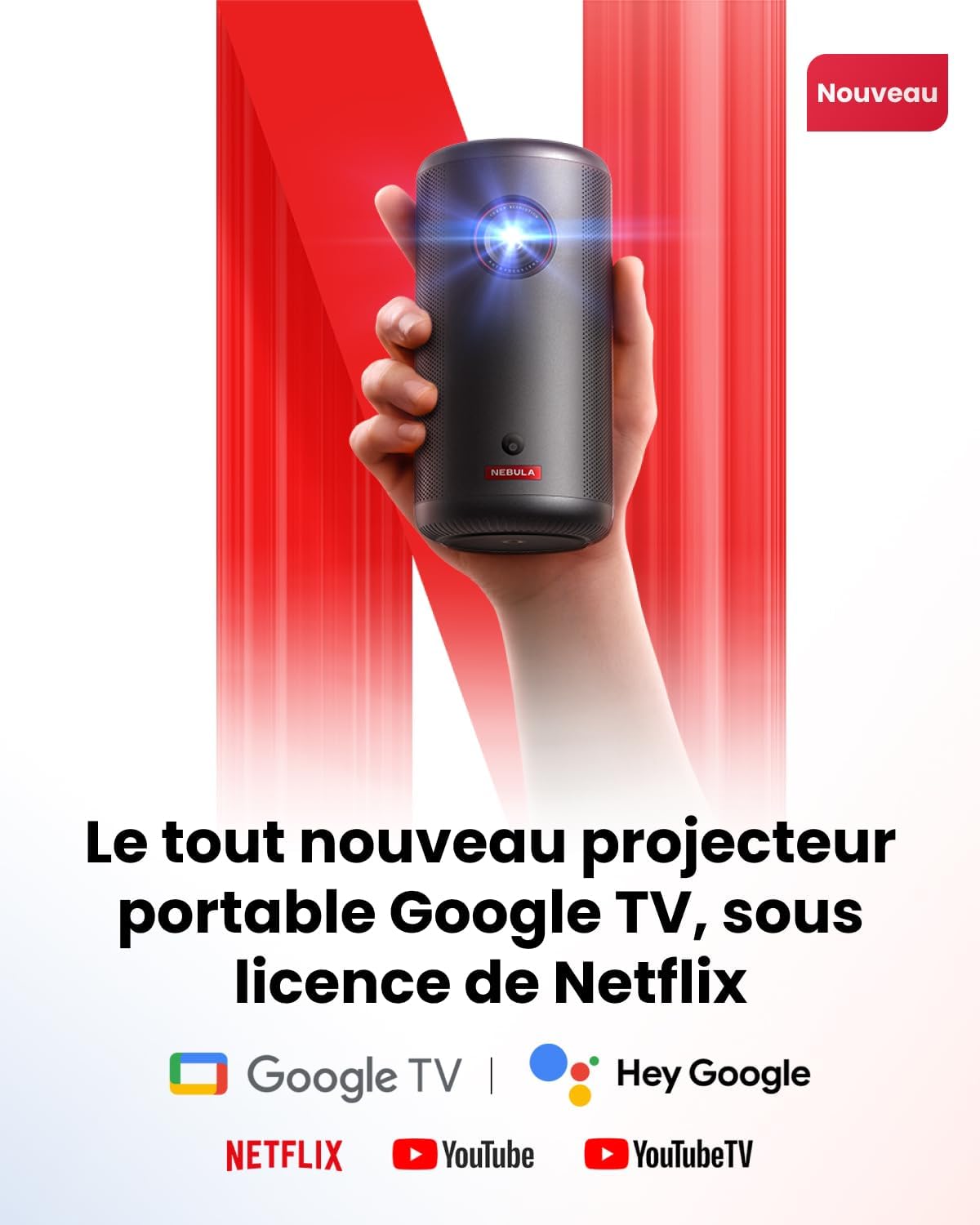 Nebula Capsule 3 (Nouveau) | Mini projecteur Google TV 1080p