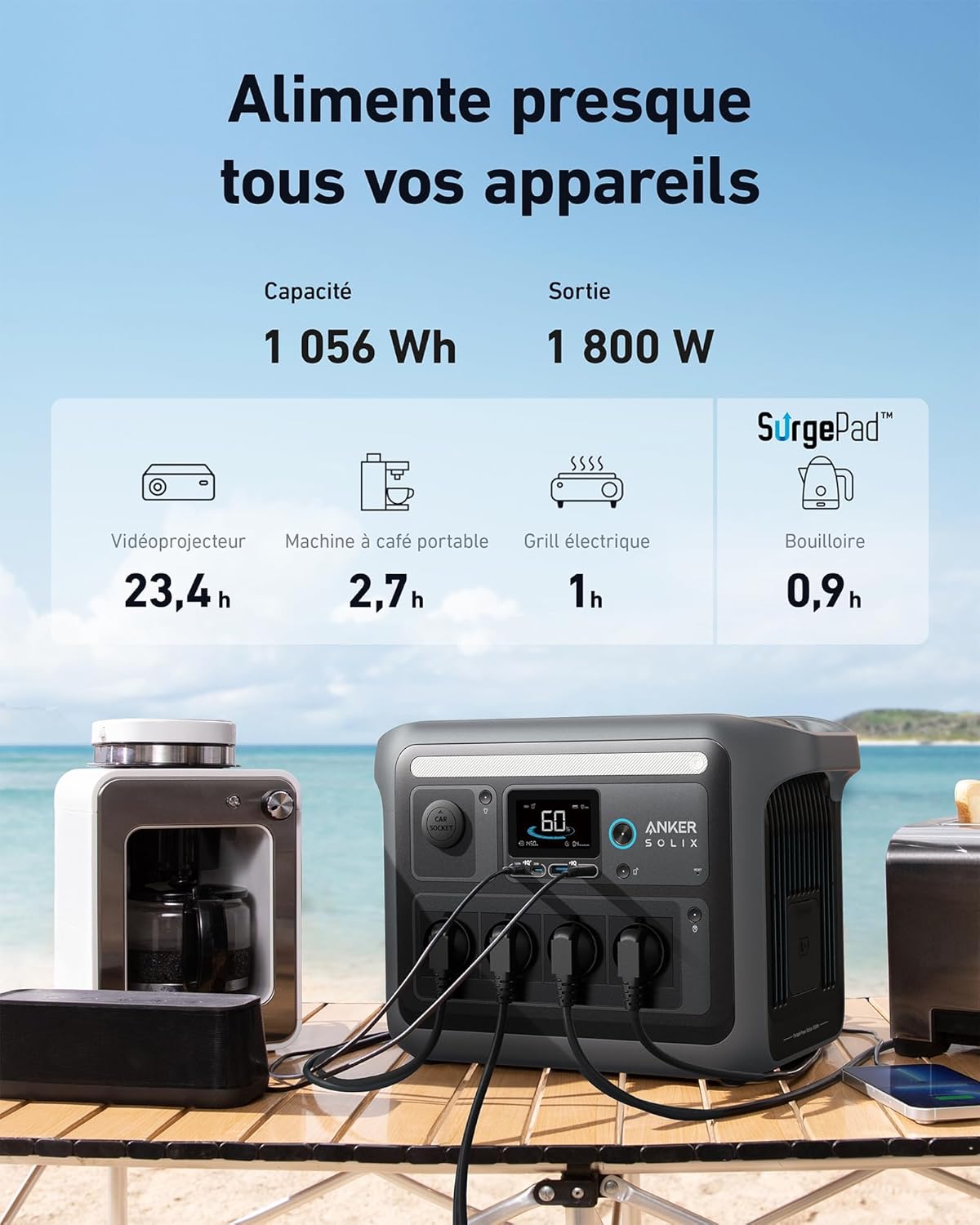 Anker SOLIX C1000 station électrique portable