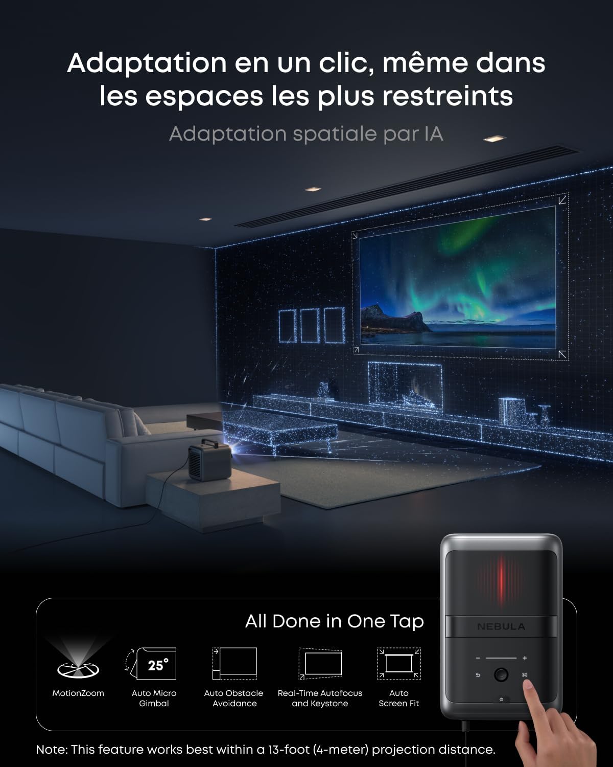 Nebula X1 | Projecteur 4K à triple laser avec micro gimbal