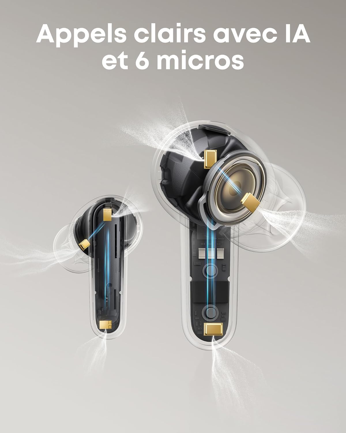 P41i | Écouteurs à Réduction de Bruit Adaptative avec Chargeur de Téléphone