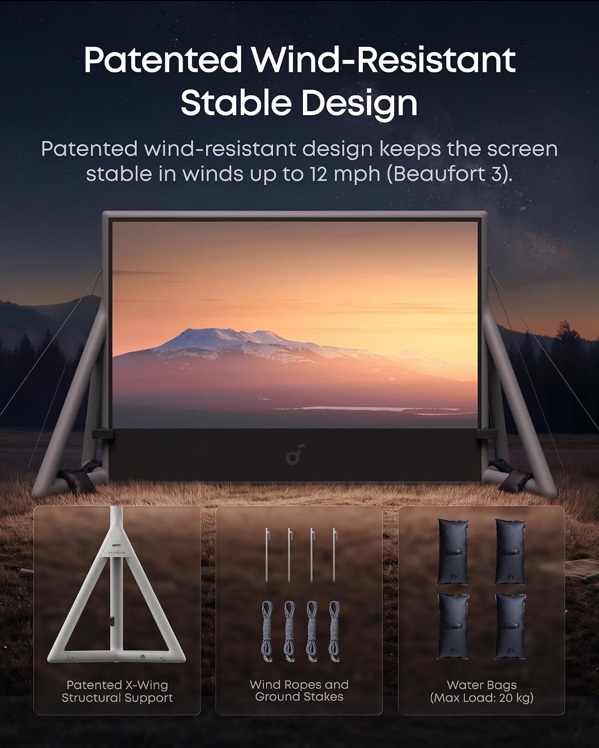 soundcore Écran gonflable silencieux