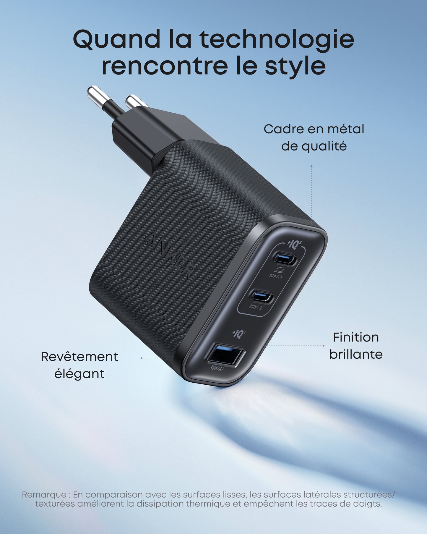 Motion Boom Plus | Enceinte portable extérieure + Chargeur Anker Nano (70 W, 3 ports)