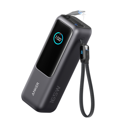PowerBank Anker (25K, 165 W, câble intégré + câble rétractable)
