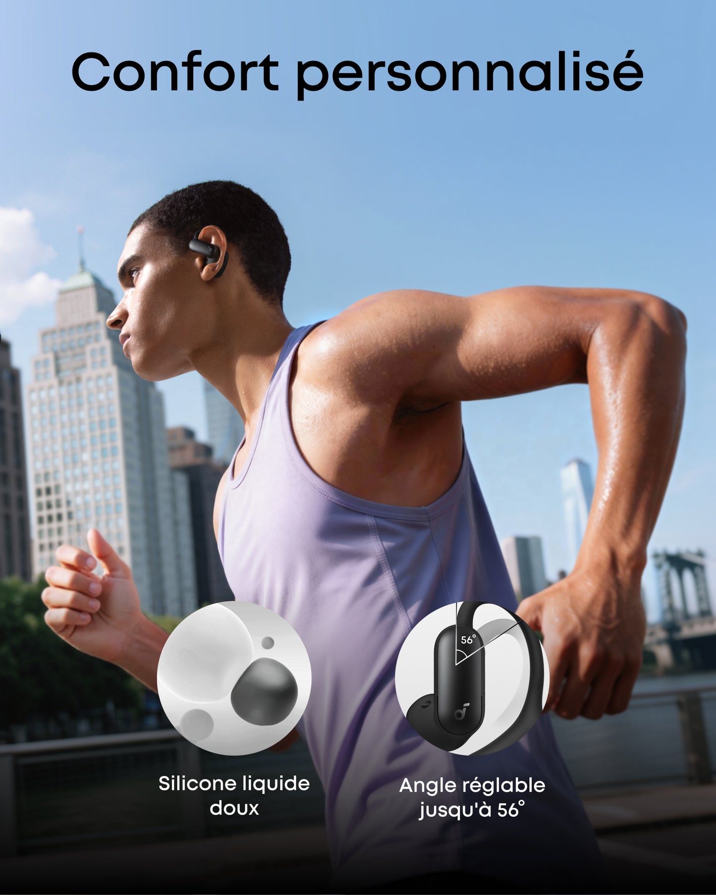 AeroFit 2 Pro | Écouteurs deux modes avec oreille libre et réduction de bruit active
