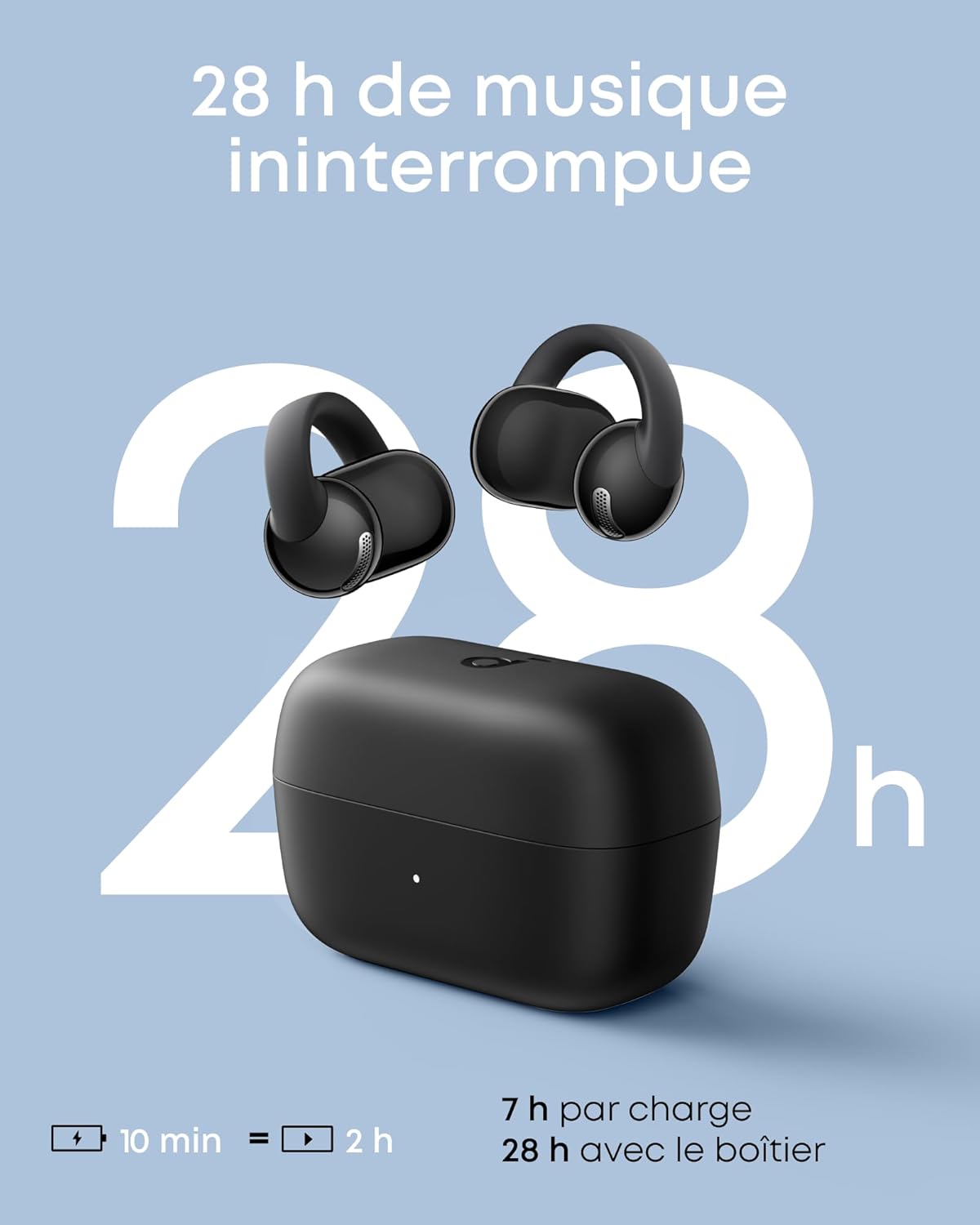 soundcore C50i | Écouteurs clip flexbiles et confortables