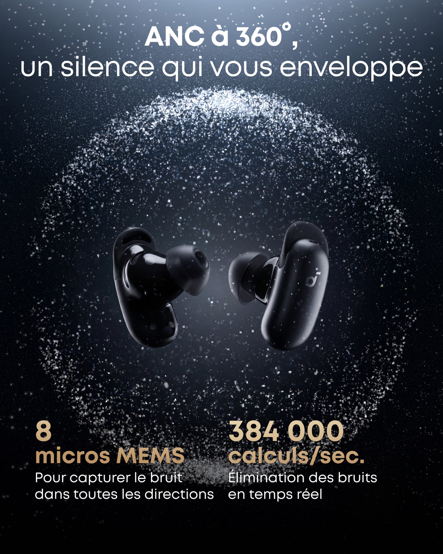 Liberty 5 Pro | écouteurs réduction de bruit, puce lA Thus™, ANC adaptative 360°