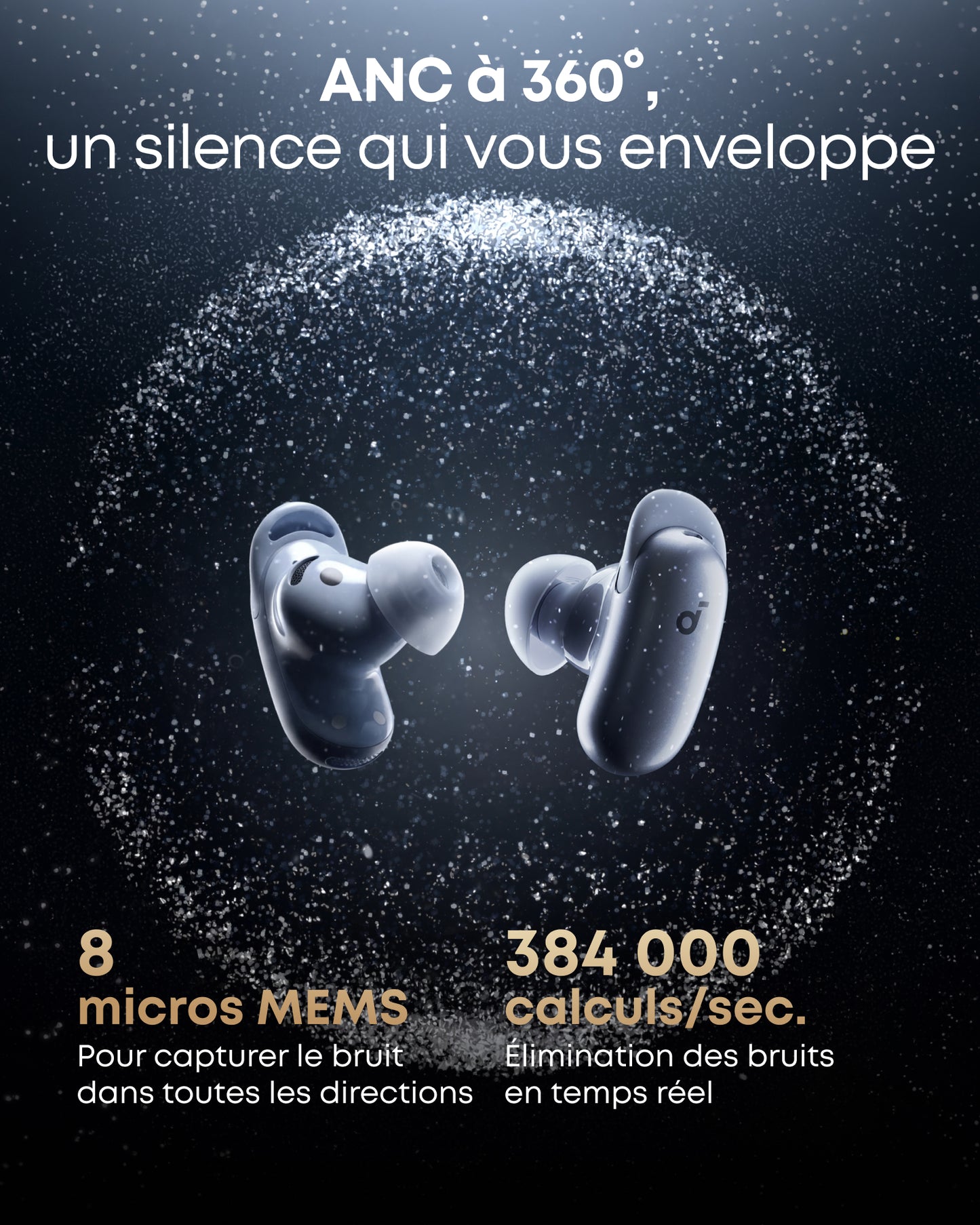 Liberty 5 Pro | écouteurs réduction de bruit, puce lA Thus™, ANC adaptative 360°