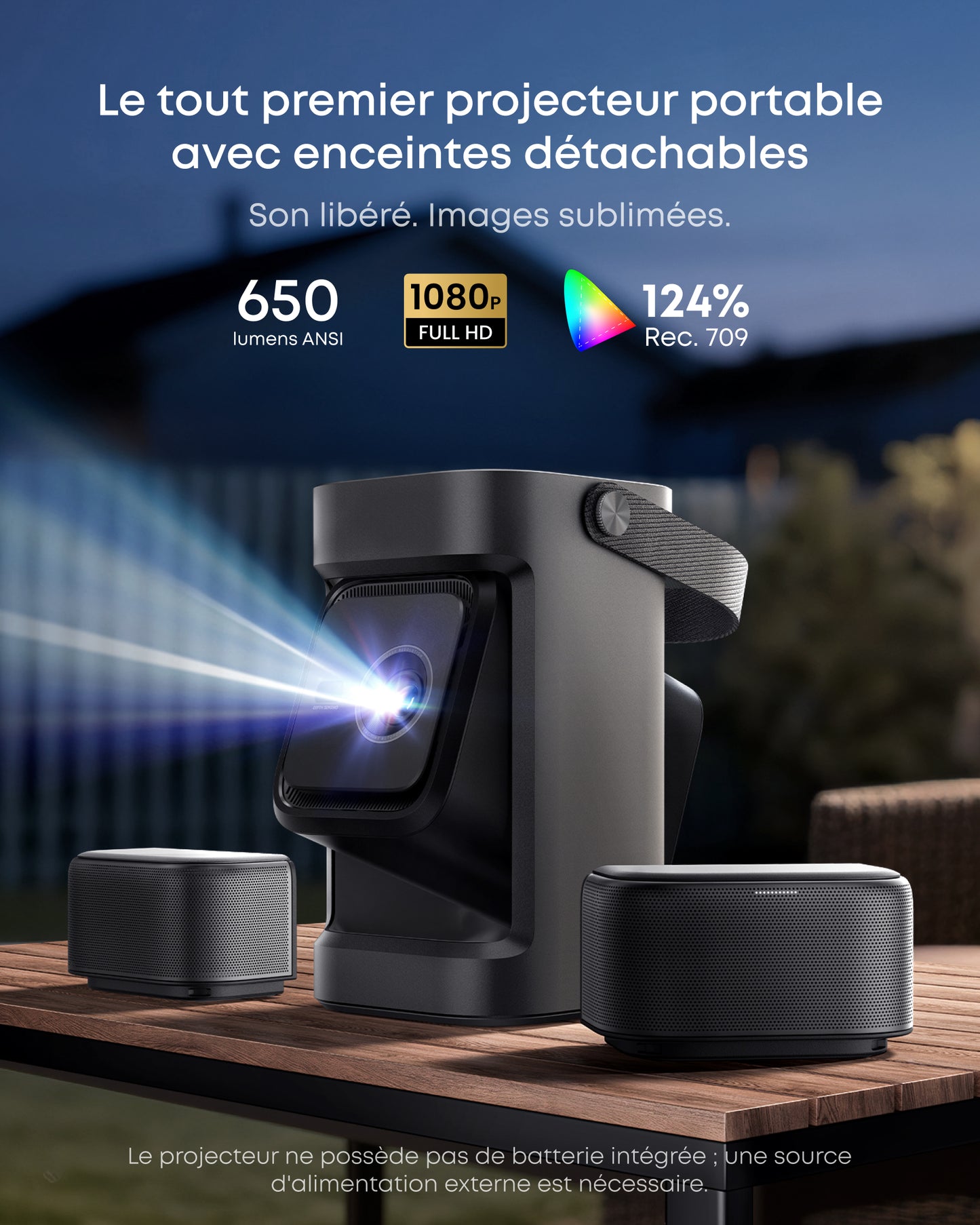 Nebula P1 | Projecteur Portable avec GTV et Enceintes détachables