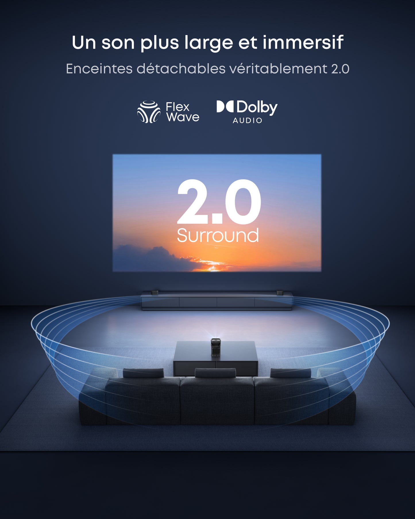 Nebula P1 | Projecteur Portable avec GTV et Enceintes détachables