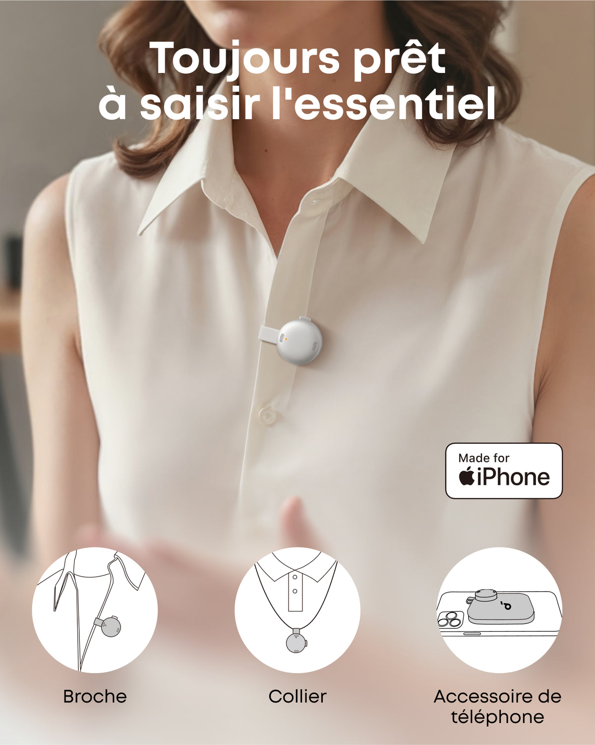 Enregistreur IA soundcore Work | Enregistrement net et intelligent