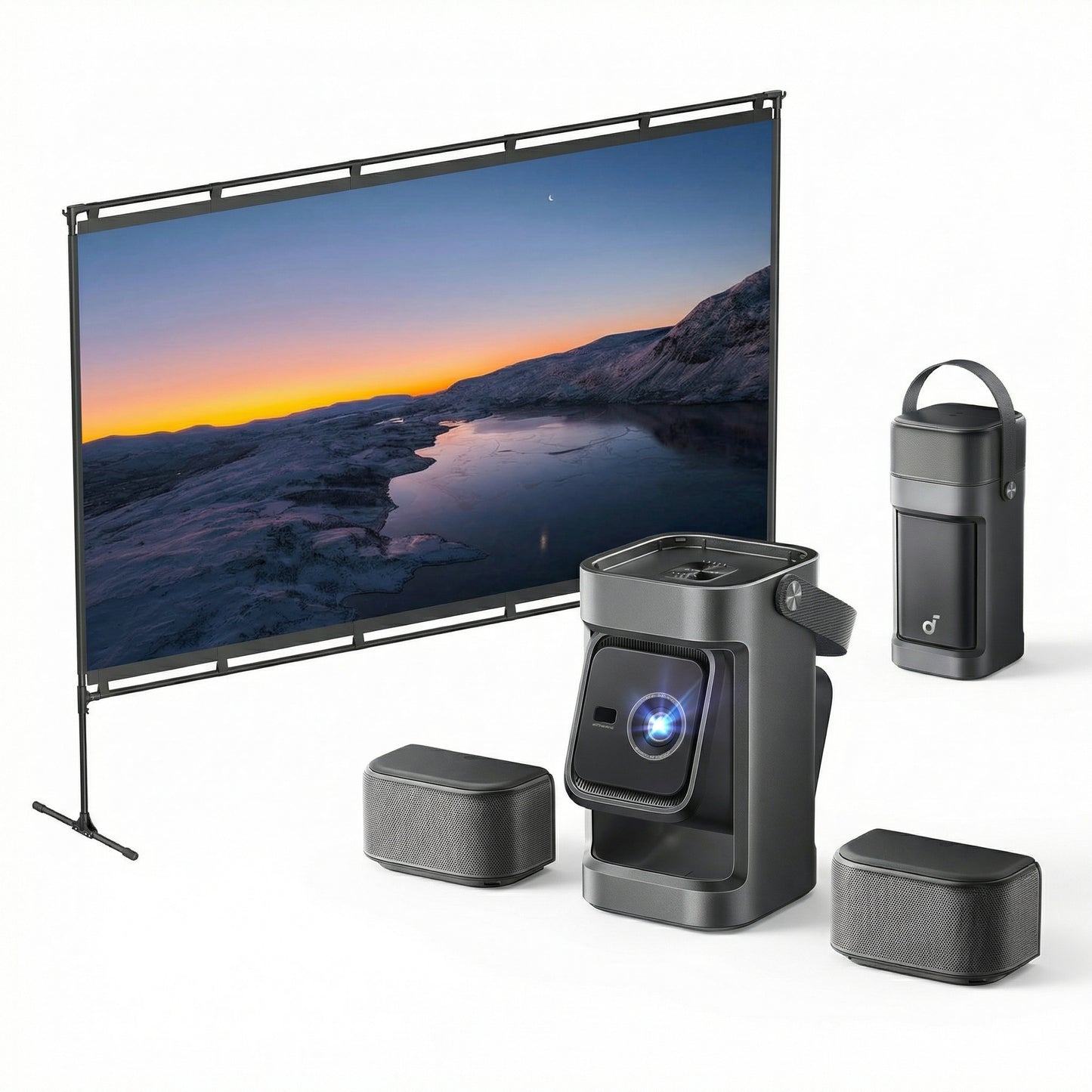 Nebula P1 + NEBULA Écran de Projection extérieur 100 Pouces avec Support